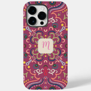 Monogramm Pink und farbig Case-Mate iPhone 14 Pro Max Hülle