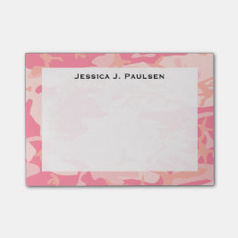 Monogramm Pink und Peach Camouflage Post-it Klebezettel
