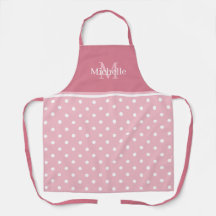 Monogramm Pink und weiße Polka-Punkte