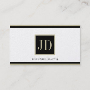 Monogramm-Plaque mit dem Goldenen Schwarz/Tan-Quad Visitenkarte