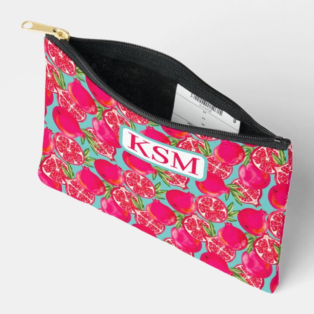 Monogramm Pomegranat Zubehörtasche (Offen)