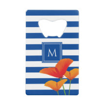 Monogramm Poppy Chic Blue Streifen