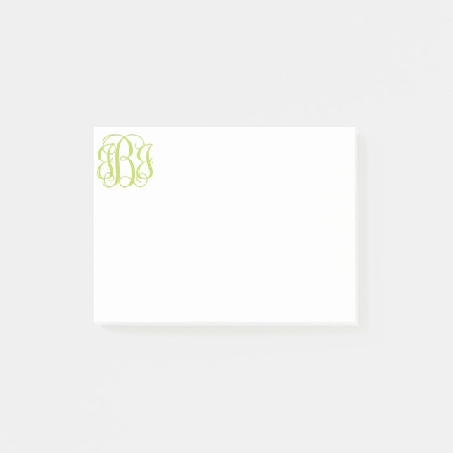 Monogramm-Post-Itanmerkungen Post-it Klebezettel (Vorderseite)