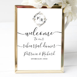 Monogramm Probe Dinner Begrüßung Schildkröte Poster