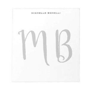 Monogramm Professional Schlicht Einfach Minimalist Notizblock
