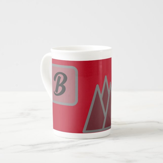 Monogramm Prozellantasse (Vorderseite Links)