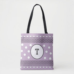 Monogramm Punkte Pastell Violett Tasche