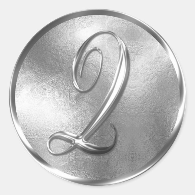 Monogramm Q NONMETALLIC Silver Umschlag Aufkleber (Vorderseite)