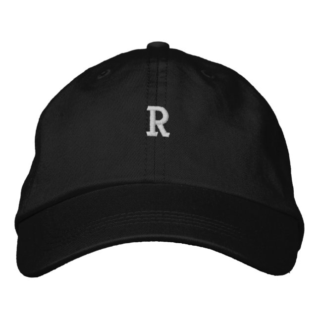 Monogramm "R" Anfangslogo bestickte Hats Bestickte Baseballkappe (Vorderseite)