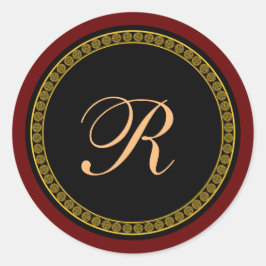 Monogramm-R-goldenes Drehbuch Runder Aufkleber