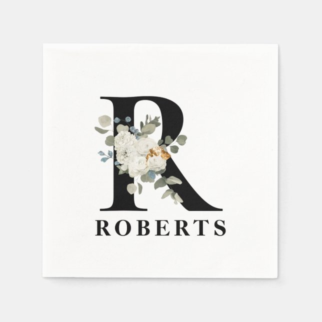 Monogramm R Serviette (Vorderseite)