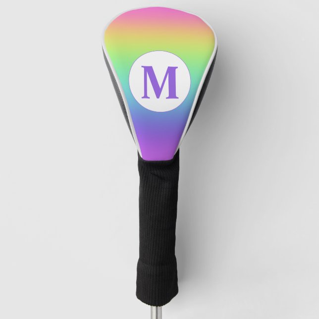 Monogramm Rainbow Golf Headcover (Vorderseite)