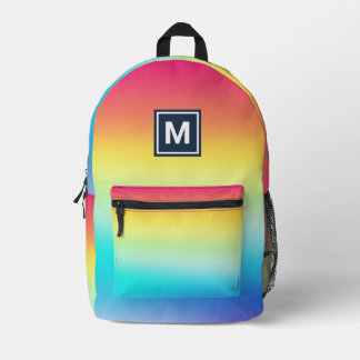 Monogramm Rainbow-Rucksack Bedruckter Rucksack