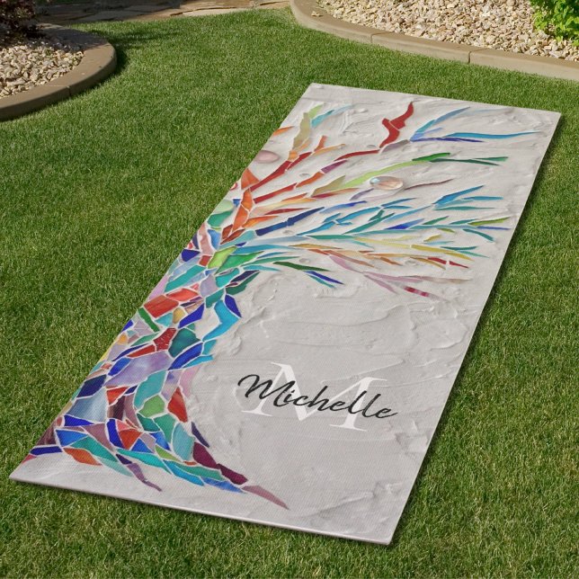 Monogramm Rainbow Tree Yogamatte (Von Creator hochgeladen)
