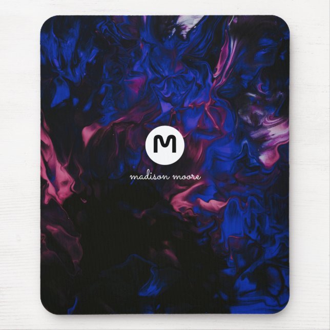 Monogramm-Raumfarben Mousepad (Vorne)