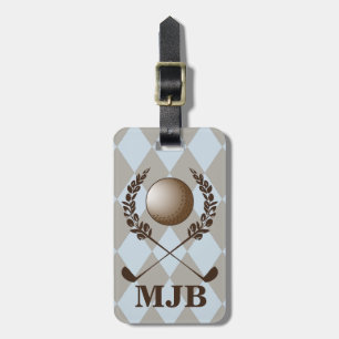 Monogramm-Rauten-Golf-Wappen Gepäckanhänger