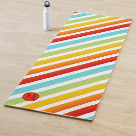 Monogramm Regenbogen Strichen Personalisiert Yoga  Yogamatte