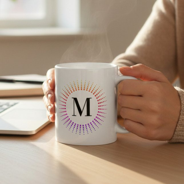 Monogramm Regenbogen-Tie-Dye Kaffeetasse (Von Creator hochgeladen)