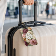 Monogramm-Reise-Geschenk Lila Grün Floral