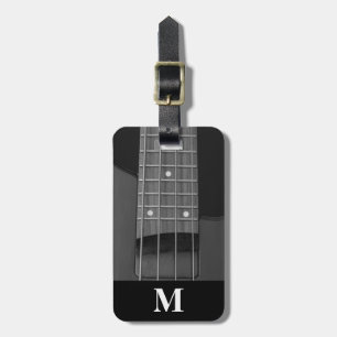 Monogramm-Reise-Musik-elektrische Bass-Gitarre Gepäckanhänger