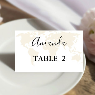 Monogramm Reiseziel thematische Hochzeit Platzkarte