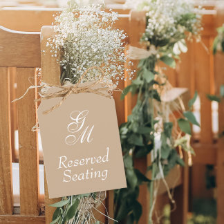 Monogramm reservierte Hochzeit