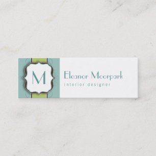 Monogramm-Retro dünne zuerstkarte Mini Visitenkarte
