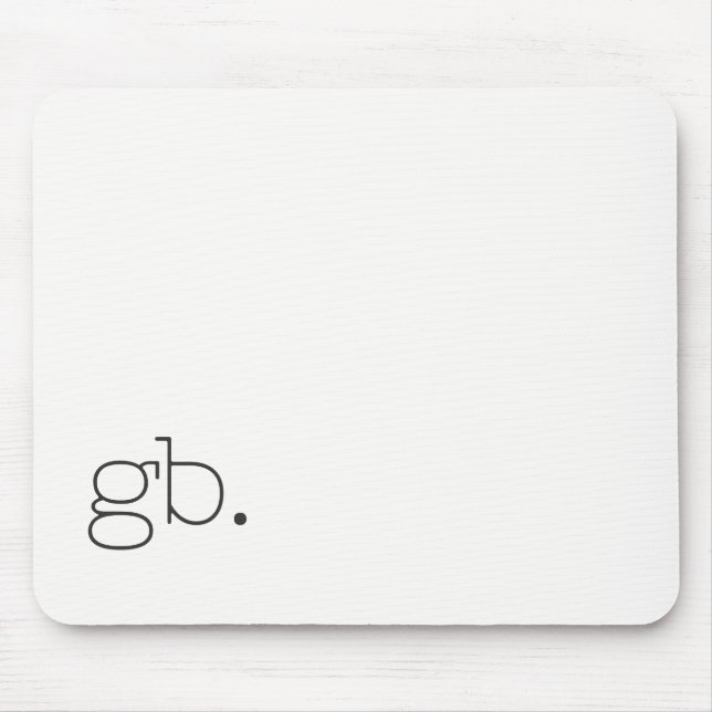 Monogramm Retro Minimal Weiß Mousepad (Vorne)