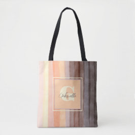 Monogramm Retro-Sonnenuntergang Streifen boho Wass Tasche
