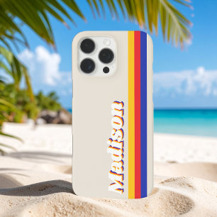 Monogramm Retro-Streifen iPhone 16 Pro Max Hülle