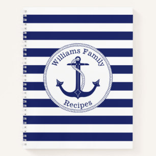 Monogramm-Rezept für die blaue Streifen der Nautic Notizbuch
