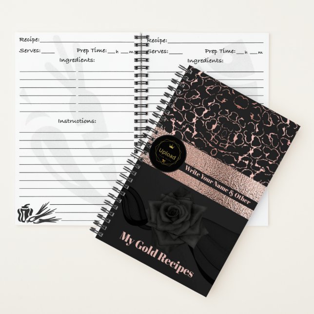 Monogramm-Rezepte des personalisierten Fotos Schwa Notizbuch (Innen)