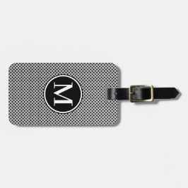 Monogramm RF Schwarzer Diamantpunkt Gepäckanhänger