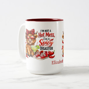 Monogramm Rinder-Hochland Chaotischer Spaß Lustig  Zweifarbige Tasse