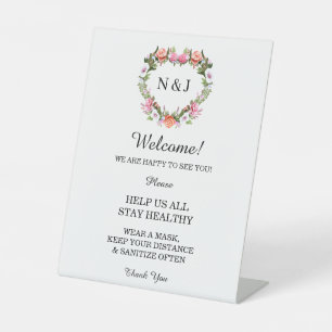 Monogramm Romantische Rose Bluthochdruck Sockelschild