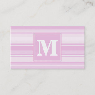 Monogramm rosa Baby-Streifen Visitenkarte