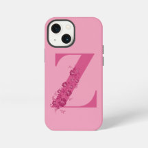 Monogramm Rosa Blumenletter Z iPhone-Hülle
