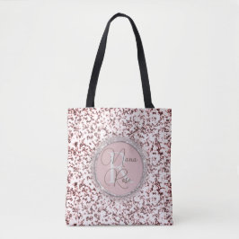 Monogramm Rosa Blush-Marmor Tasche