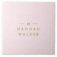 Monogramm Rosa | Elegantes Gold Minimalistisch