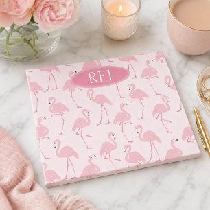 Monogramm Rosa Flamingos Post-it Klebezettel