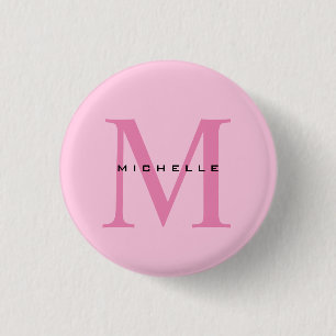 Monogramm Rosa Ihr Name Sondergeschenk Geliebte ei Button