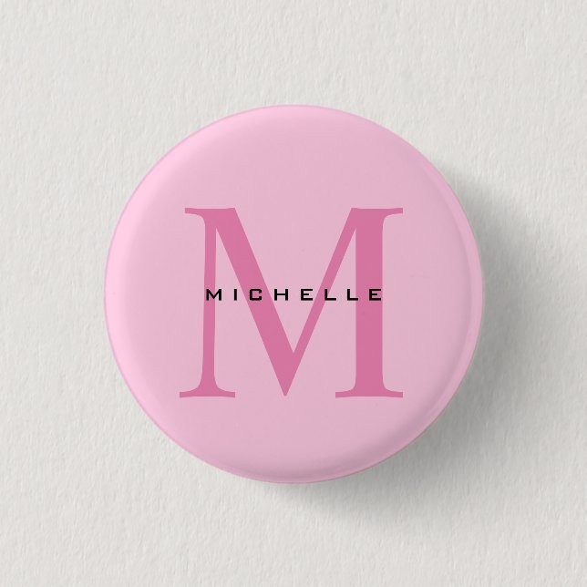 Monogramm Rosa Ihr Name Sondergeschenk Geliebte ei Button (Vorderseite)