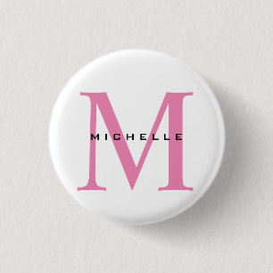 Monogramm Rosa Ihr Name Sondergeschenk Geliebte ei Button