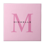 Monogramm Rosa Ihr Name Sondergeschenk Geliebte ei Fliese<br><div class="desc">Ein schönes Tagesgeschenk für Ihre Lieben mit einem einfachen,  einzigartigen und perfekten Design. Oder ein nützliches,  langfristiges Geschenk,  um sich glücklich zu machen.</div>