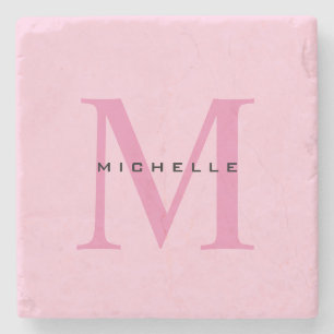 Monogramm Rosa Ihr Name Sondergeschenk Geliebte ei Steinuntersetzer