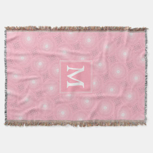 Monogramm-Rosa-Kreismuster Decke