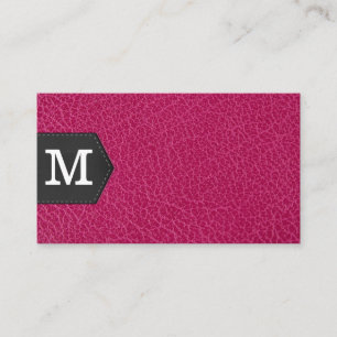 Monogramm Rosa Leder und Patch Visitenkarte