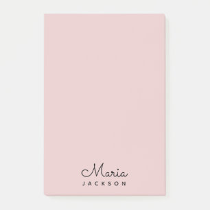 Monogramm Rosa Minimalistische Feminine Post-it Klebezettel