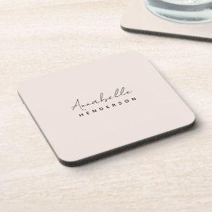 Monogramm Rosa   Moderne Minimalistische Weibchen Getränkeuntersetzer