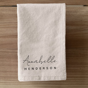 Monogramm Rosa Moderne Minimalistische Weibchen Handtuch